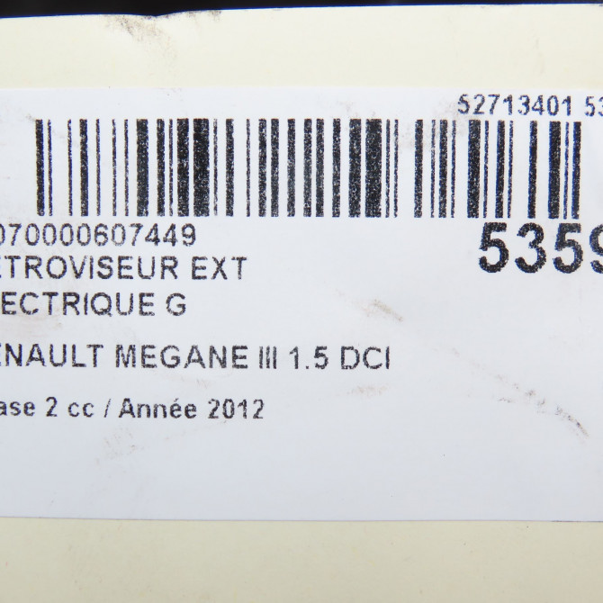 Retroviseur exterieur electrique gauche occasion RENAULT MEGANE III Phase 2 01-2012->06-2014 1.5 DCI 110ch 963020180R 6