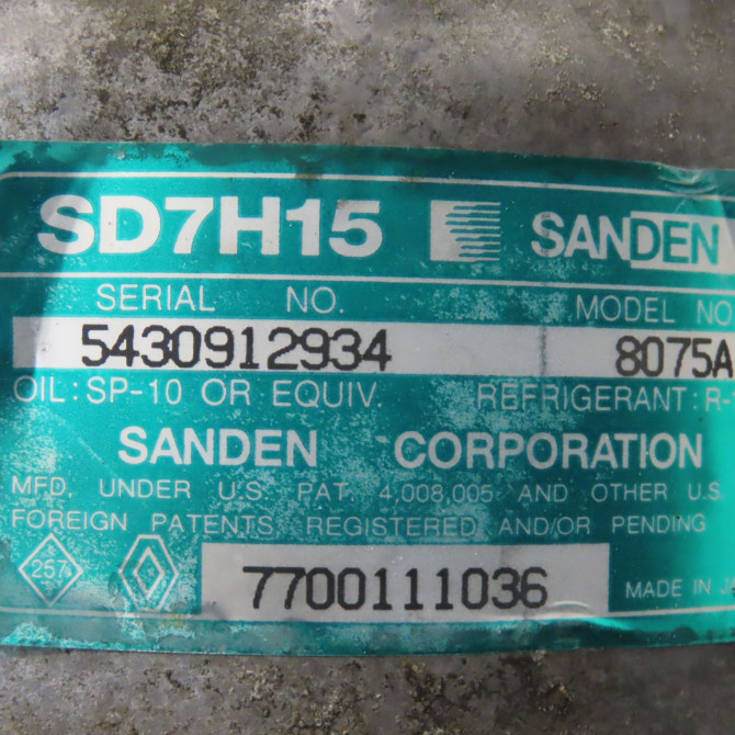 Compresseur air conditionne occasion RENAULT LAGUNA I Phase 2 04-1998->11-2000 1.6 16v 7700111036 5