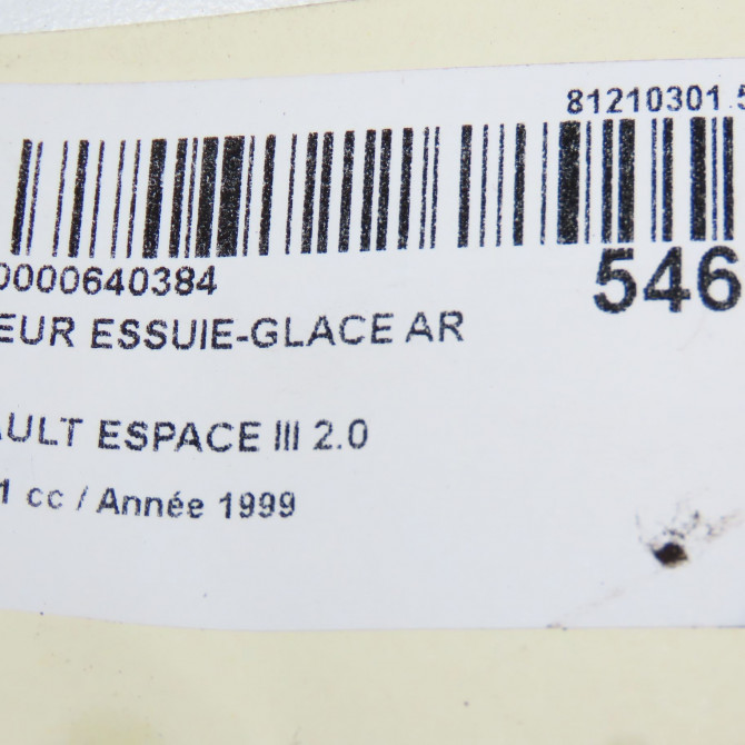 Moteur essuie-glace arrière occasion RENAULT ESPACE III Phase 1 12-1996->09-2002 2.0 6025312690 6