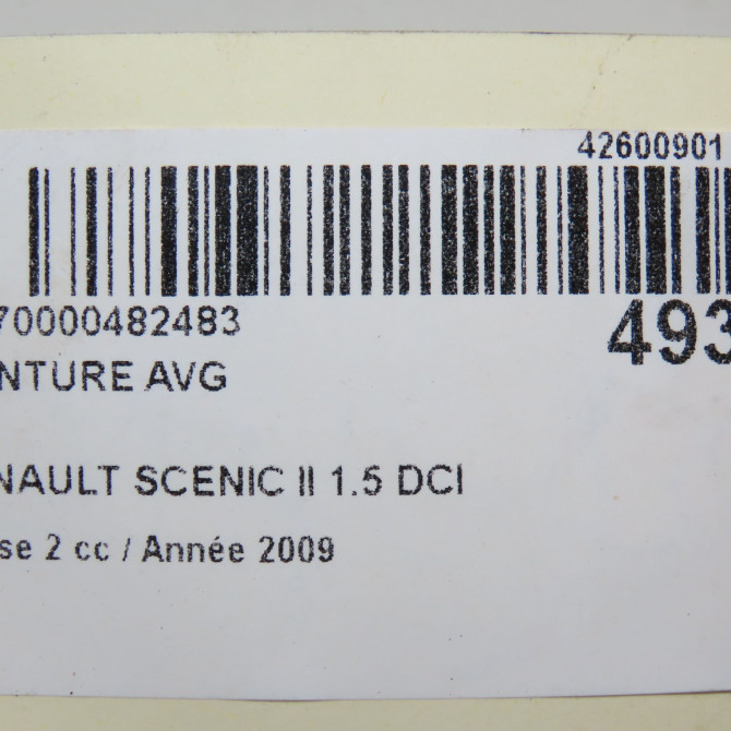 Ceinture avant gauche occasion RENAULT SCENIC II Phase 2 09-2006->04-2009 1.5 DCI 105ch 868850063R 5
