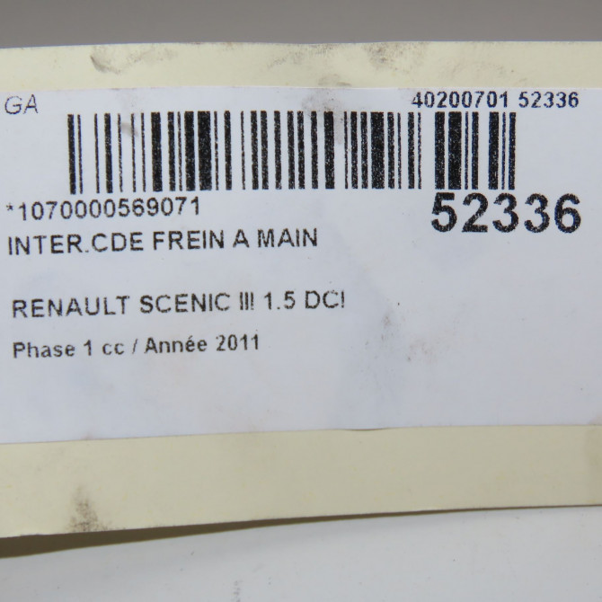 Interrupteur commande de frein a main occasion RENAULT SCENIC III Phase 1 04-2009->11-2011 1.5 DCI 110ch 5