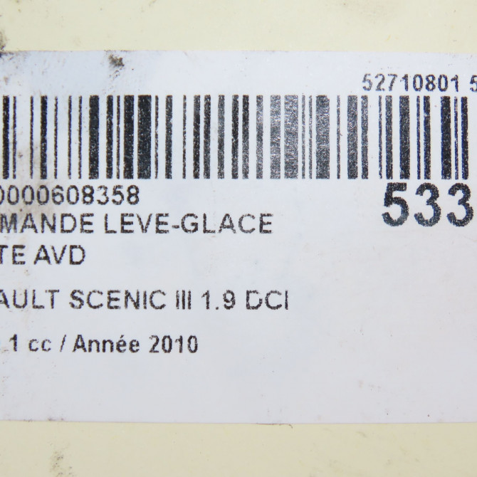 Commande lève-glace porte avant droite occasion RENAULT SCENIC III Phase 1 04-2009->11-2011 1.9 DCI 130ch 809607841R 5