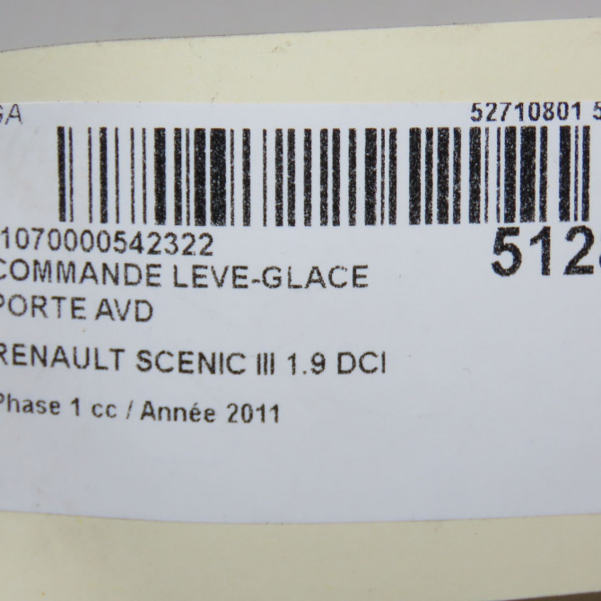 Commande lève-glace porte avant droite occasion RENAULT SCENIC III Phase 1 04-2009->11-2011 1.9 DCI 130ch 809607841R 4