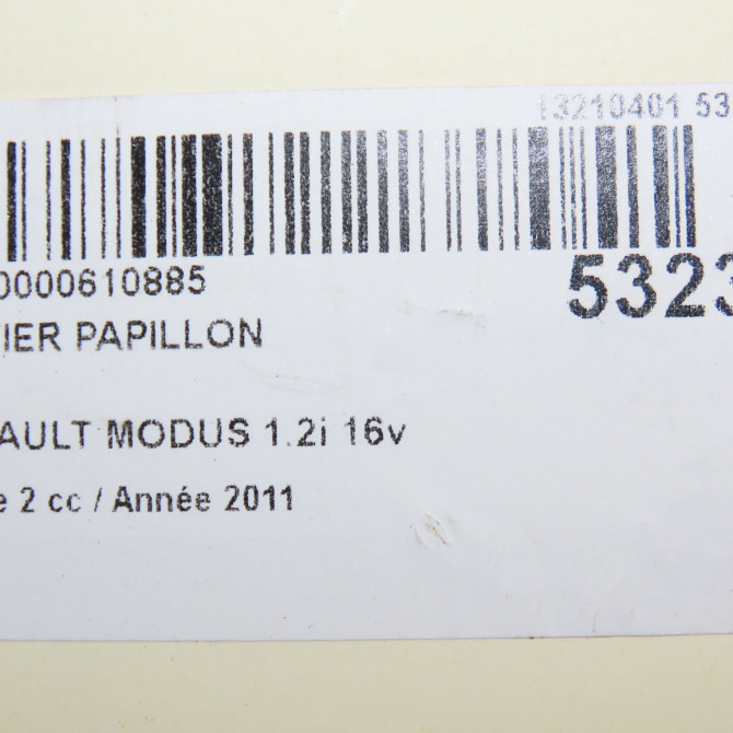 Boitier papillon occasion RENAULT MODUS Phase 2 01-2008->12-2012 1.2i 16v 75ch 8200568712 8