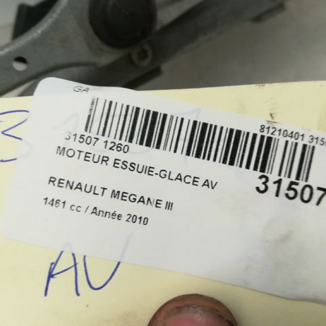Moteur essuie-glace avant occasion RENAULT MEGANE III Phase 1 11-2008->01-2012 1.5 DCI 110ch 288100941R 5