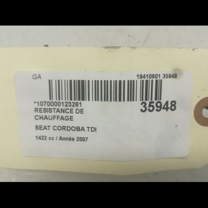 Resistance de chauffage occasion SEAT CORDOBA II Phase 1 10-2002->05-2009 1.4 TDI 70ch 6Q1907521B 4