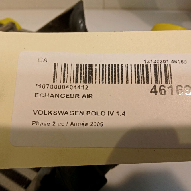Echangeur air occasion VOLKSWAGEN POLO IV Phase 2 05-2005->09-2009 1.4 TDI 70ch 6Q0145804A 4