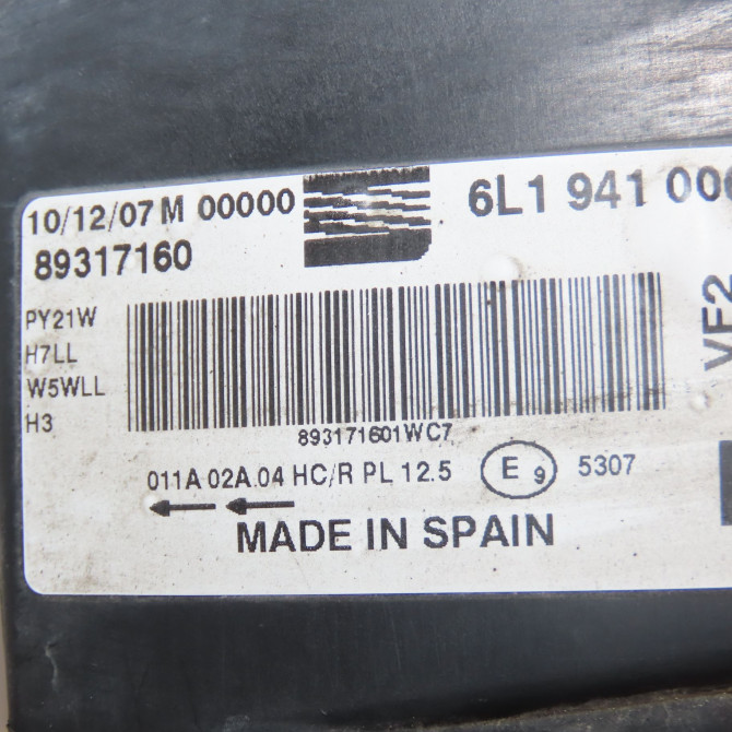 Phare droit occasion SEAT IBIZA III Phase 2 03-2006->06-2009 1.4 TDI 70ch 6L1941006M 4