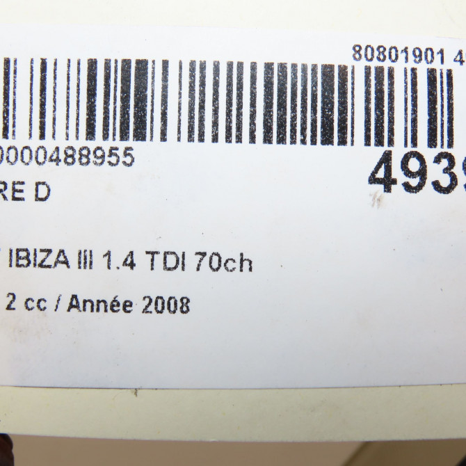 Phare droit occasion SEAT IBIZA III Phase 2 03-2006->06-2009 1.4 TDI 70ch 6L1941006M 6