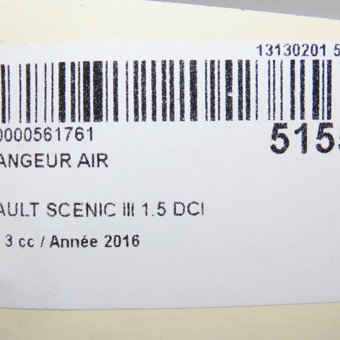 Echangeur air occasion RENAULT SCENIC III Phase 3 04-2013->... 1.5 DCI 110ch 144963639R 5