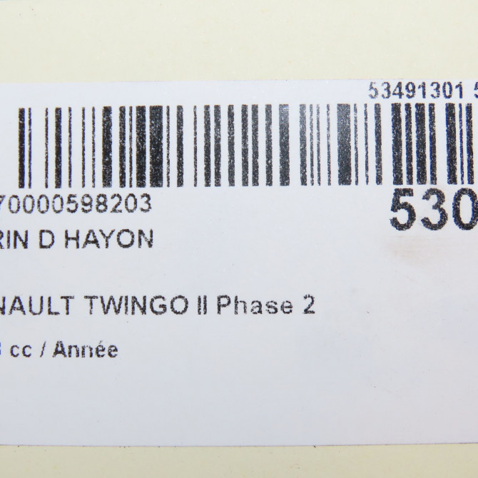 Verin droit hayon occasion RENAULT TWINGO II Phase 2 12-2011->12-2014 8200385560 4