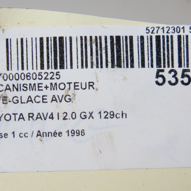 Mecanisme+moteur leve-glace avg occasion TOYOTA RAV4 I Phase 1 04-1995->04-1999 2.0 GX 129ch 6980242021 8