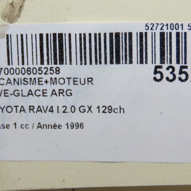 Mecanisme+moteur leve-glace arg occasion TOYOTA RAV4 I Phase 1 04-1995->04-1999 2.0 GX 129ch 6980442010 7