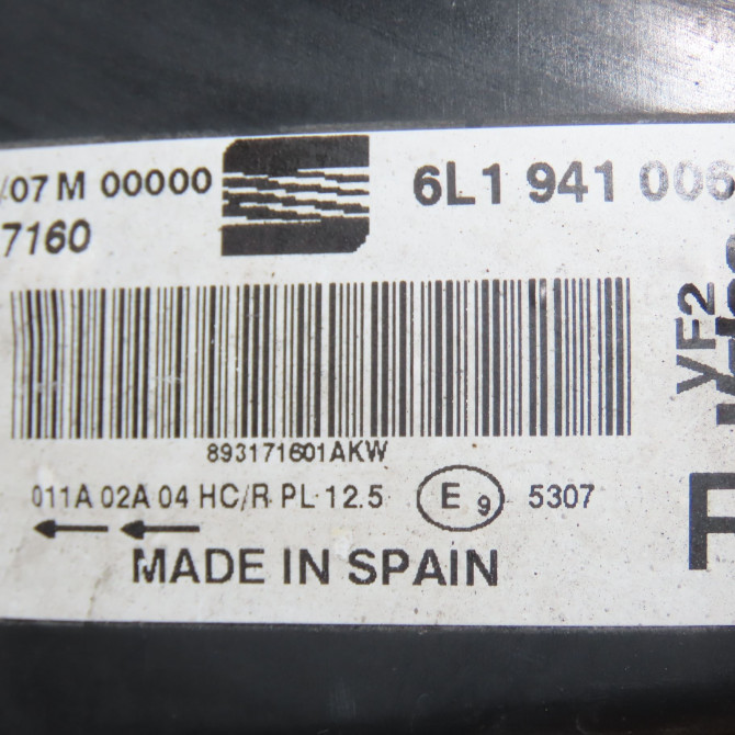 Phare droit occasion SEAT IBIZA III Phase 2 03-2006->06-2009 1.4 TDI 80ch 6L1941006M 5