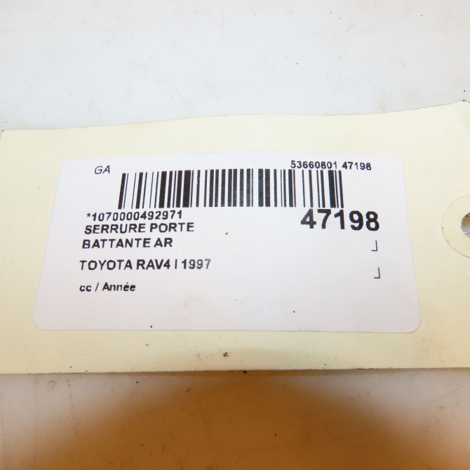 Serrure porte battante ar occasion TOYOTA RAV4 I 6905542020 4
