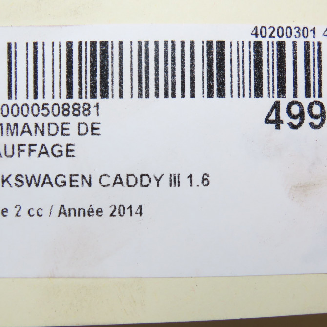 Commande de chauffage occasion VOLKSWAGEN CADDY III Phase 1 04-1995->04-1999 1.6 TDI 102ch 7N0907426DAZJU 7