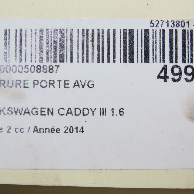 Serrure porte avg occasion VOLKSWAGEN CADDY III Phase 1 04-1995->04-1999 1.6 TDI 102ch 3D1837015AD 8