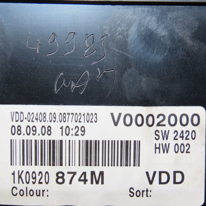 Compteur occasion VOLKSWAGEN GOLF V Phase 1 11-2003->10-2008 1.9 TDI 105ch 1K0920874MZ02 4