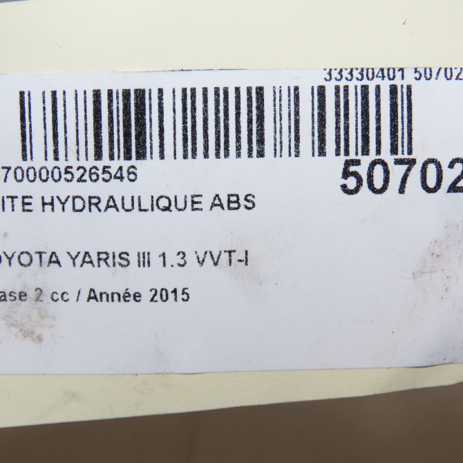 Unité hydraulique ABS occasion TOYOTA YARIS III Phase 2 06-2014->... 1.3 VVT-I 100ch 440500D520 6