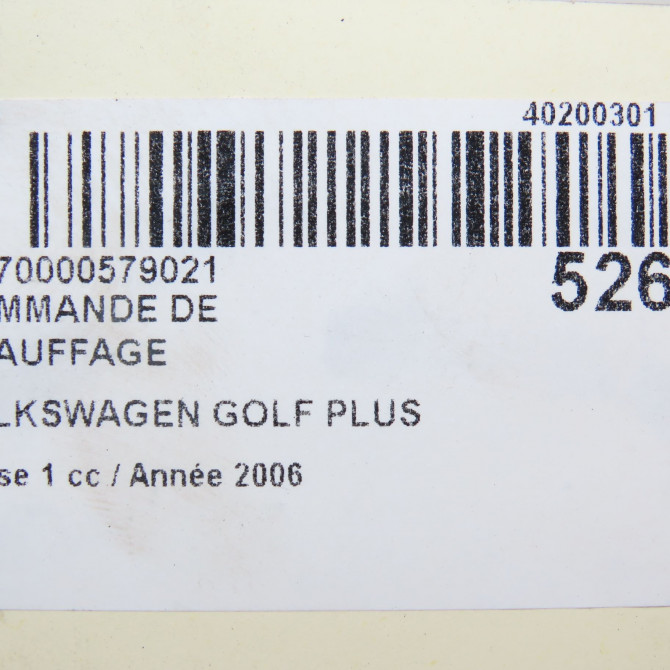 Commande de chauffage occasion VOLKSWAGEN GOLF PLUS Phase 1 03-2005->03-2009 1.9 TDI 105ch 1K0907044BM 5