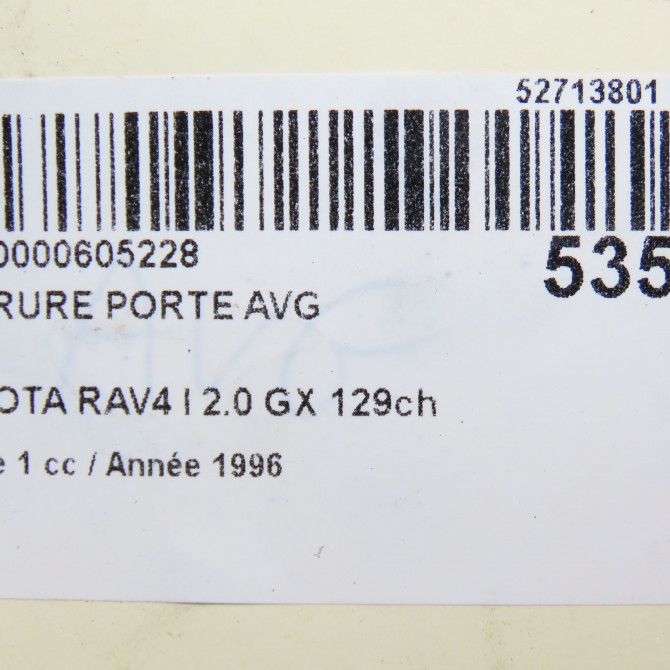 Serrure porte avg occasion TOYOTA RAV4 I Phase 1 04-1995->04-1999 2.0 GX 129ch 6904042101 7