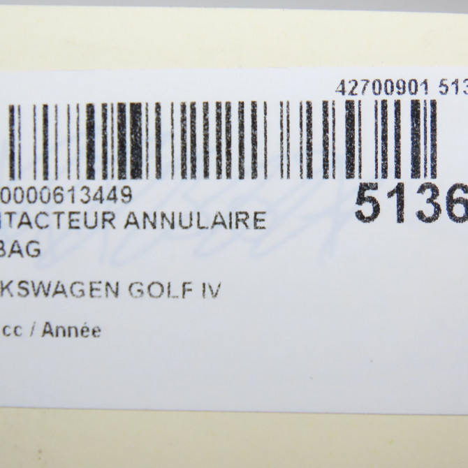 occasion VOLKSWAGEN GOLF IV GOLF IV Phase 1 1998-01-01->2005-06-30 1J0959654BK 7