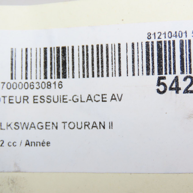 Moteur essuie-glace avant occasion VOLKSWAGEN TOURAN II Phase 1 09-2010->12-2015 2K1955023J 6