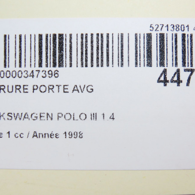 Serrure porte avg occasion VOLKSWAGEN POLO III Phase 1 10-1994->11-1999 1.4 6N1837015C 8