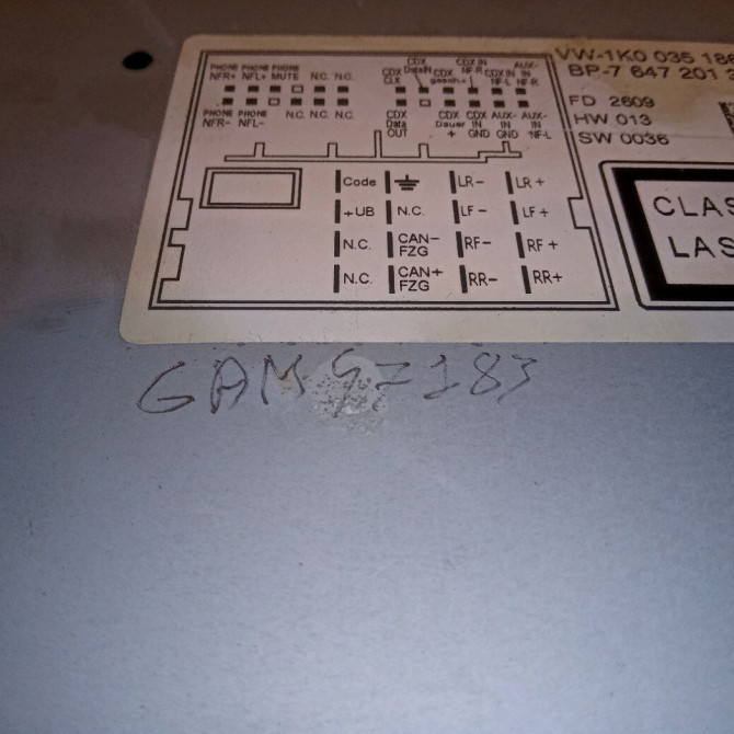 Autoradio occasion VOLKSWAGEN GOLF VI Phase 1 10-2008->04-2013 2.0 TDI 110ch 1K0057187AX 5