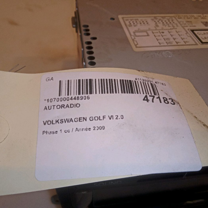Autoradio occasion VOLKSWAGEN GOLF VI Phase 1 10-2008->04-2013 2.0 TDI 110ch 1K0057187AX 6