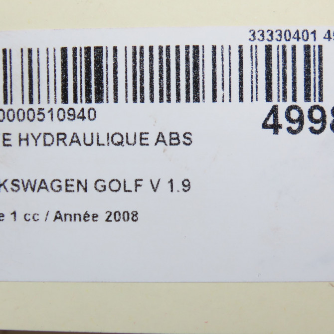 Unité hydraulique ABS occasion VOLKSWAGEN GOLF V Phase 1 11-2003->10-2008 1.9 TDI 105ch 1K0614117ACBEF 6