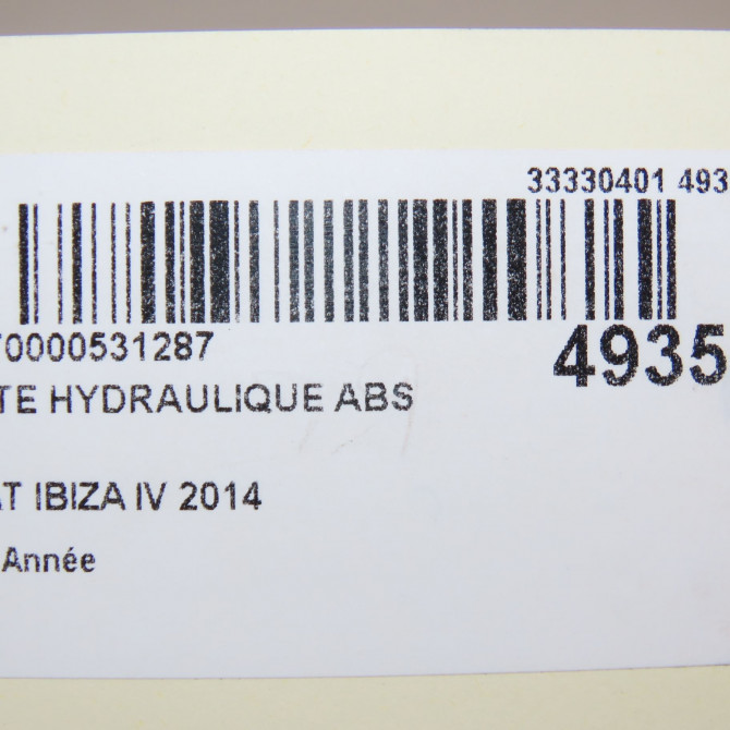 Unité hydraulique ABS occasion SEAT IBIZA IV IBIZA IV Phase 2 2012-02-01->2016-03-31 1.2 TSI 105ch 6R0614517BTBEF 7