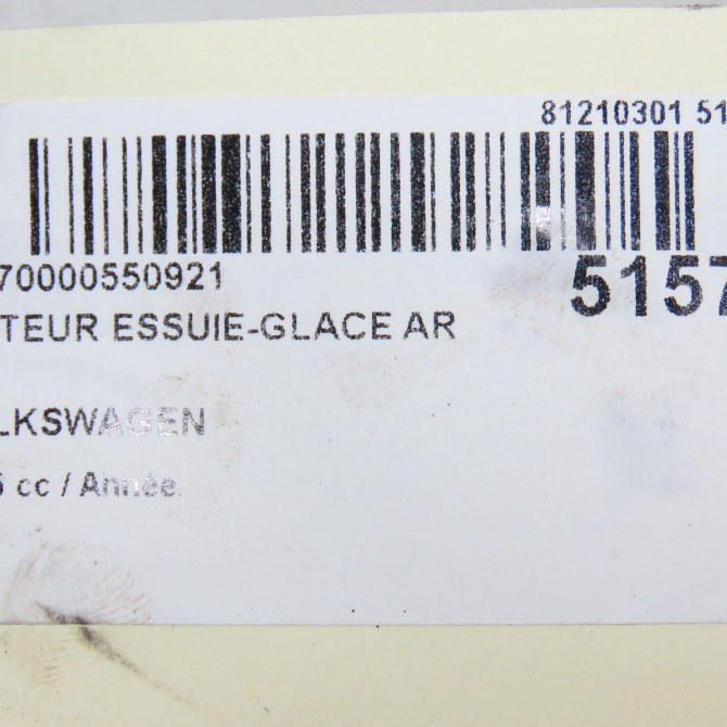 Moteur essuie-glace arrière occasion VOLKSWAGEN TRANSPORTER V Phase 1 06-2003->08-2009 6
