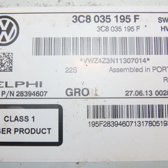 Autoradio occasion VOLKSWAGEN POLO V POLO V Phase 1 2009-09-01->2014-05-31 1.6 TDI 90 3C8057195FX 5