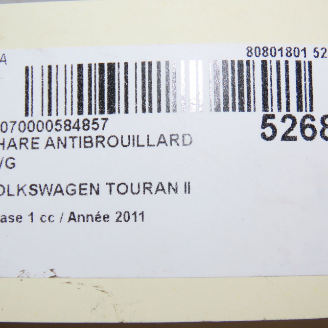 Phare antibrouillard avant gauche occasion VOLKSWAGEN TOURAN II Phase 1 09-2010->12-2015 1.6 TDI 105ch 5K0941699F 6