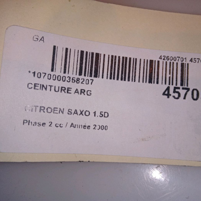 Ceinture arrière gauche occasion CITROEN SAXO Phase 2 09-1999->12-2004 1.5D 8973GL 4
