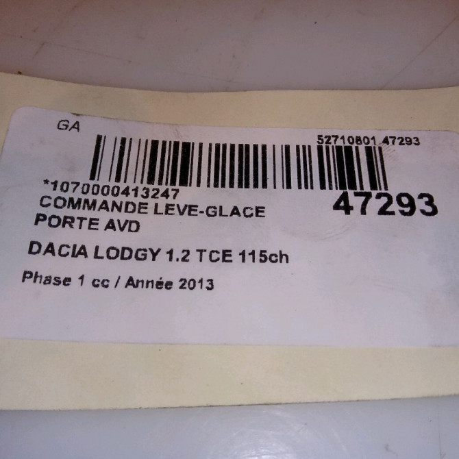 Commande lève-glace porte avant droite occasion DACIA LODGY Phase 1 01-2012->... 1.2 TCE 115ch 4