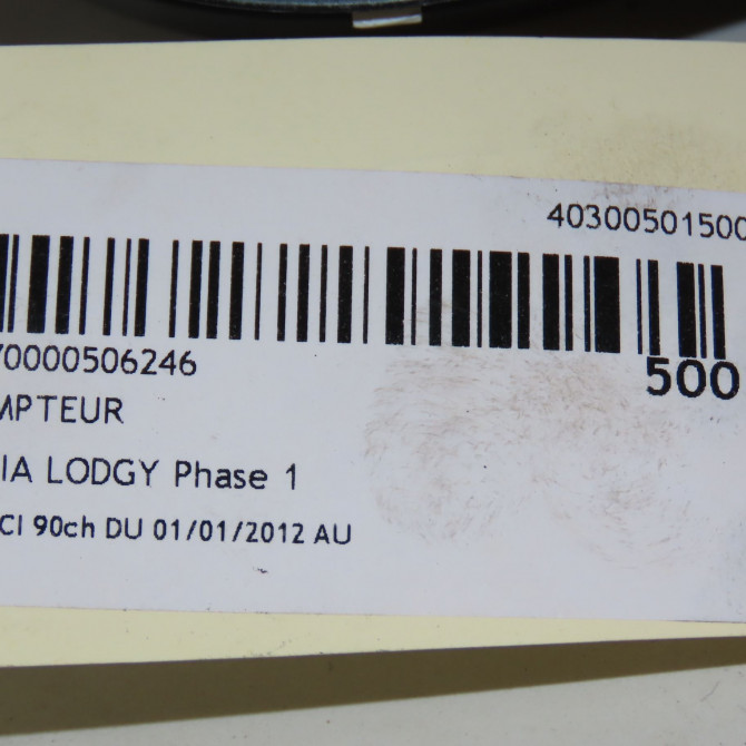 Compteur occasion DACIA LODGY Phase 1 01-2012->... 1.5 DCI 90ch 248091950R 6