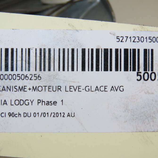Mecanisme+moteur leve-glace avg occasion DACIA LODGY Phase 1 01-2012->... 1.5 DCI 90ch 5