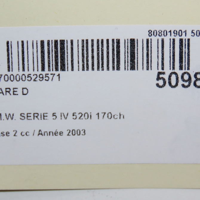 Phare droit occasion B.M.W. SERIE 5 IV Phase 2 07-2000->07-2003 520i 170ch 63126902426 4