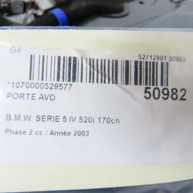 Porte avant droite occasion B.M.W. SERIE 5 IV Phase 2 07-2000->07-2003 520i 170ch 41518216818 5