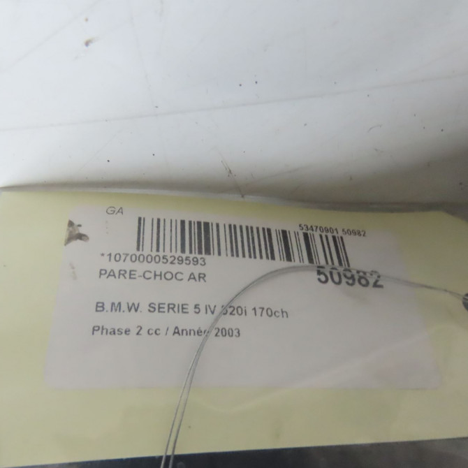 Pare-choc arrière occasion B.M.W. SERIE 5 IV Phase 2 07-2000->07-2003 520i 170ch 51128159367 8