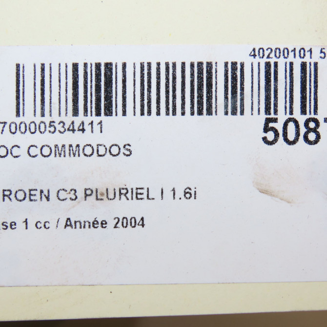 Bloc commodos occasion CITROEN C3 PLURIEL I Phase 1 04-2003->09-2008 1.6i 16v 6239VN 7