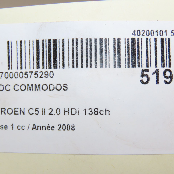 Bloc commodos occasion CITROEN C5 II Phase 1 04-2008->... 2.0 HDi 138ch 6242RG 5