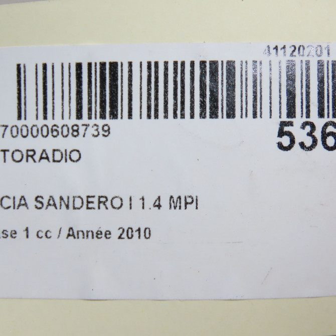 Autoradio occasion DACIA SANDERO I Phase 1 06-2008->10-2012 1.4 MPI 75ch 281116543R 4