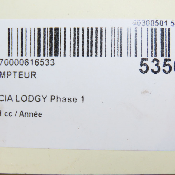 Compteur occasion DACIA LODGY Phase 1 01-2012->... 248091950R 6