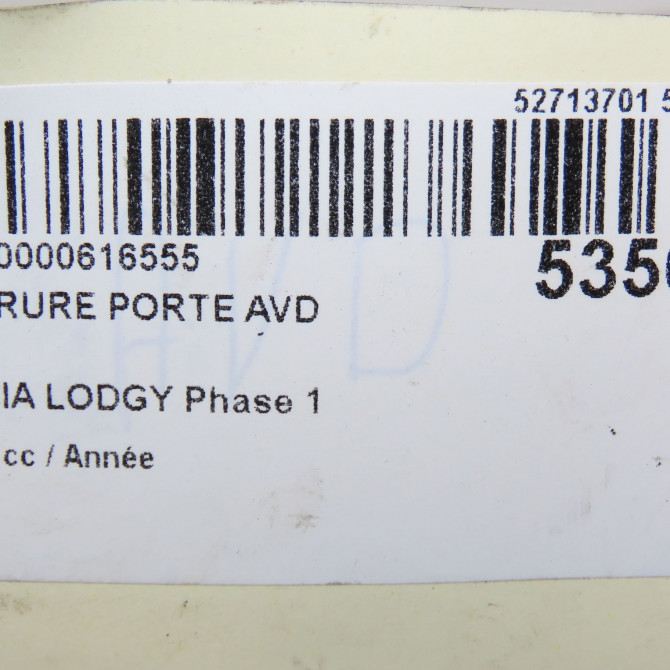 Serrure porte avd occasion DACIA LODGY Phase 1 01-2012->... 805025267R 5