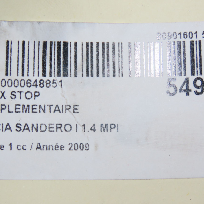 Feux stop supplementaire occasion DACIA SANDERO I Phase 1 06-2008->10-2012 1.4 MPI 75ch 8200734823 5
