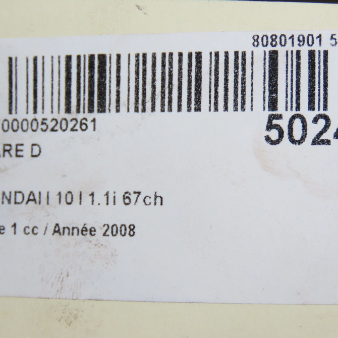Phare droit occasion HYUNDAI I 10 I Phase 1 03-2008->12-2010 1.1i 67ch 921200X020 5