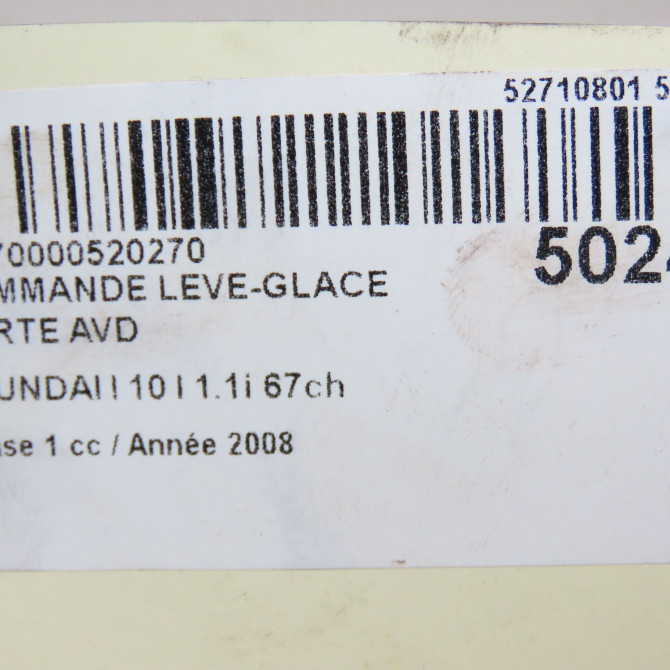 Commande lève-glace porte avant droite occasion HYUNDAI I 10 I Phase 1 03-2008->12-2010 1.1i 67ch 935800X0004X 4